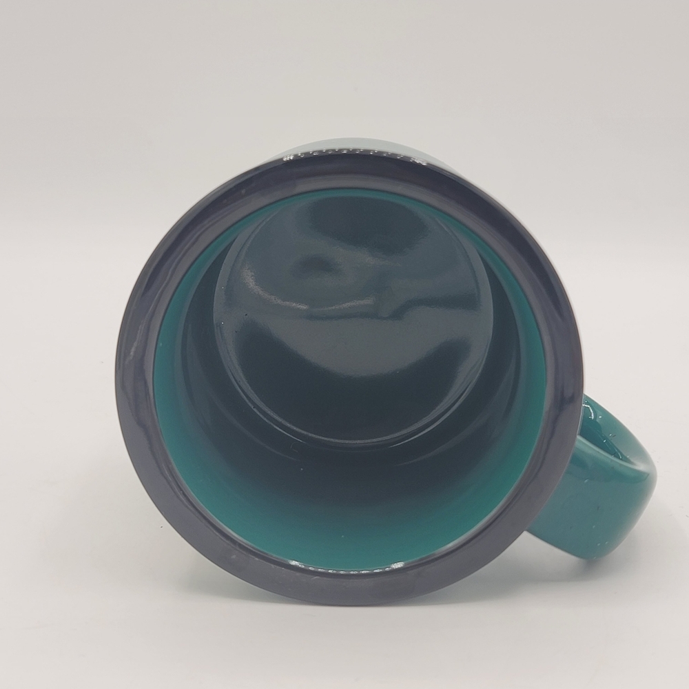 Teal Speckled Campfire Mug Incised Bear Silhouettes Thick Ceramic Liquid Logic - Picture 5 of 10